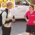Australian Fed Cup captain Alicia Molik (L) chats with Swiss No.1 Romina Oprandi ahead of this weekend's Australia v Switzerland Fed Cup tie in Chiasso; Tennis Australia