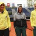 (L-R) Jarmila Gajdosova, Storm Sanders and Sam Stosur during the rain-delayed Fed Cup World Group Play-Off tie between Switzerland and Australia at Tennis Club Chiasso; Getty Images