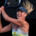 Maria Sharapova plays a backhand during her quarterfinal defeat of Ekaterina Makarova at Australian Open 2013; Getty Images