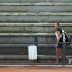Laura Robson casts a lonely figure as she leaves the court following a doubles loss at the Internazionali BNL d'Italia; Getty Images