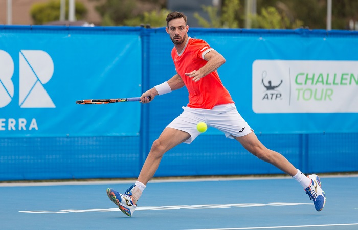 Marcel Granollers (ESP) [4] - Action from Day 3 of the Canberra $75K ATP Challenger being held at the Canberra Tennis Centre on Monday 11 January 2016. Photo by Ben Southall. #CBRATPChallenger