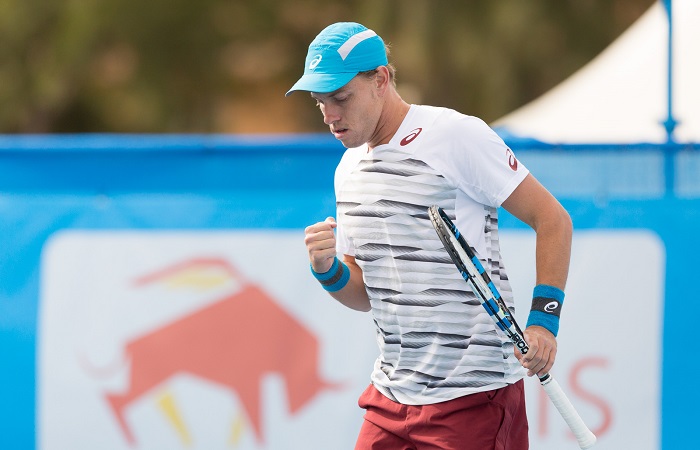 JAMES DUCKWORTH (AUS) in action during day four of the Apis Canberra International. Match was played at the Canberra Tennis Centre in Lyneham, Canberra, ACT on Tuesday 1 November 2016. Photo by: Ben Southall.
