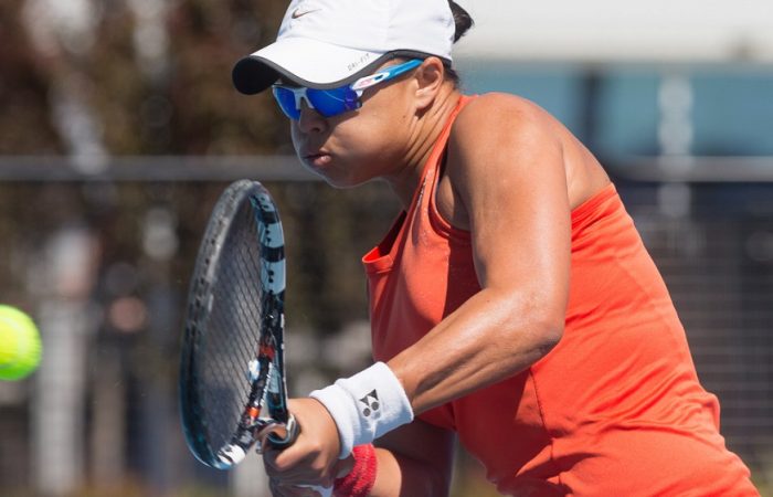 ALISON BAI (AUS) in action during day five of the Apis Canberra International. Match was played at the Canberra Tennis Centre in Lyneham, Canberra, ACT on Wednesday 2 November 2016. Photo by: Ben Southall.