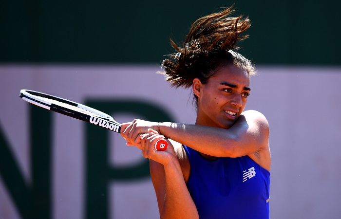 PARIS, FRANCE - JUNE 02: Annerly Poulos of Austalia during her girls juniors match against Antonia Samudio of Columbia during Day eight of the 2019 French Open at Roland Garros on June 02, 2019 in Paris, France. (Photo by Clive Mason/Getty Images)