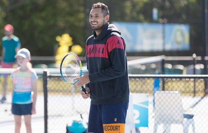 Nick Kyrgios at the kids day event during Day eight of the Apis Canberra International #ApisCBRINTL. The event was held at the Canberra Tennis Centre in Lyneham, Canberra, ACT on Saturday 3 November 2018. Photo: Ben Southall. #Tennis #Canberra