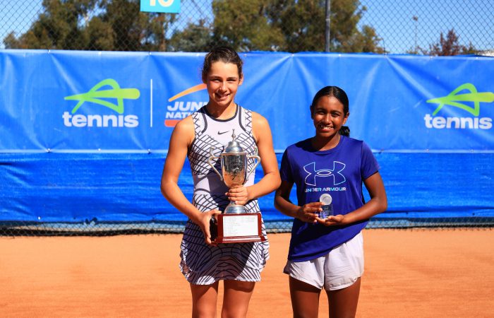 12U & 14U AUSTRALIAN CLAYCOURT CHAMPIONSHIPS 2024 April 21: Award ceremony 2024 12U and 14U Australian Claycourt Championships at Tennis World in Lyneham, Canberra on Sunday, April 21, 2024. Photo by TENNIS AUSTRALIA/ ANASTASIA KACHALKOVA