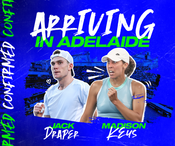Announcement for Jack Draper and Madison Keys - Adelaide International