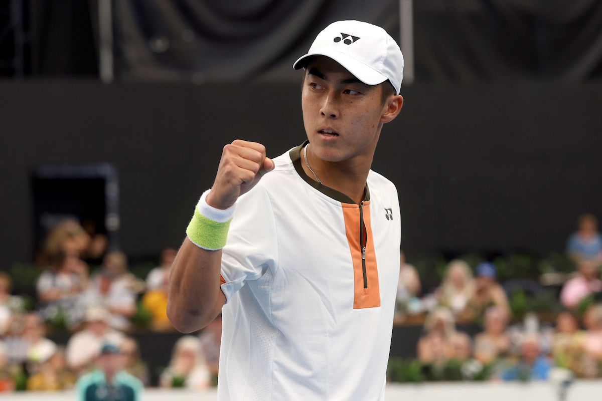January 13: Rinky Hijikata (AUS) during the Adelaide International at The Drive on Tuesday, January 13, 2026. Photo by TENNIS AUSTRALIA/ KELLY BARNES