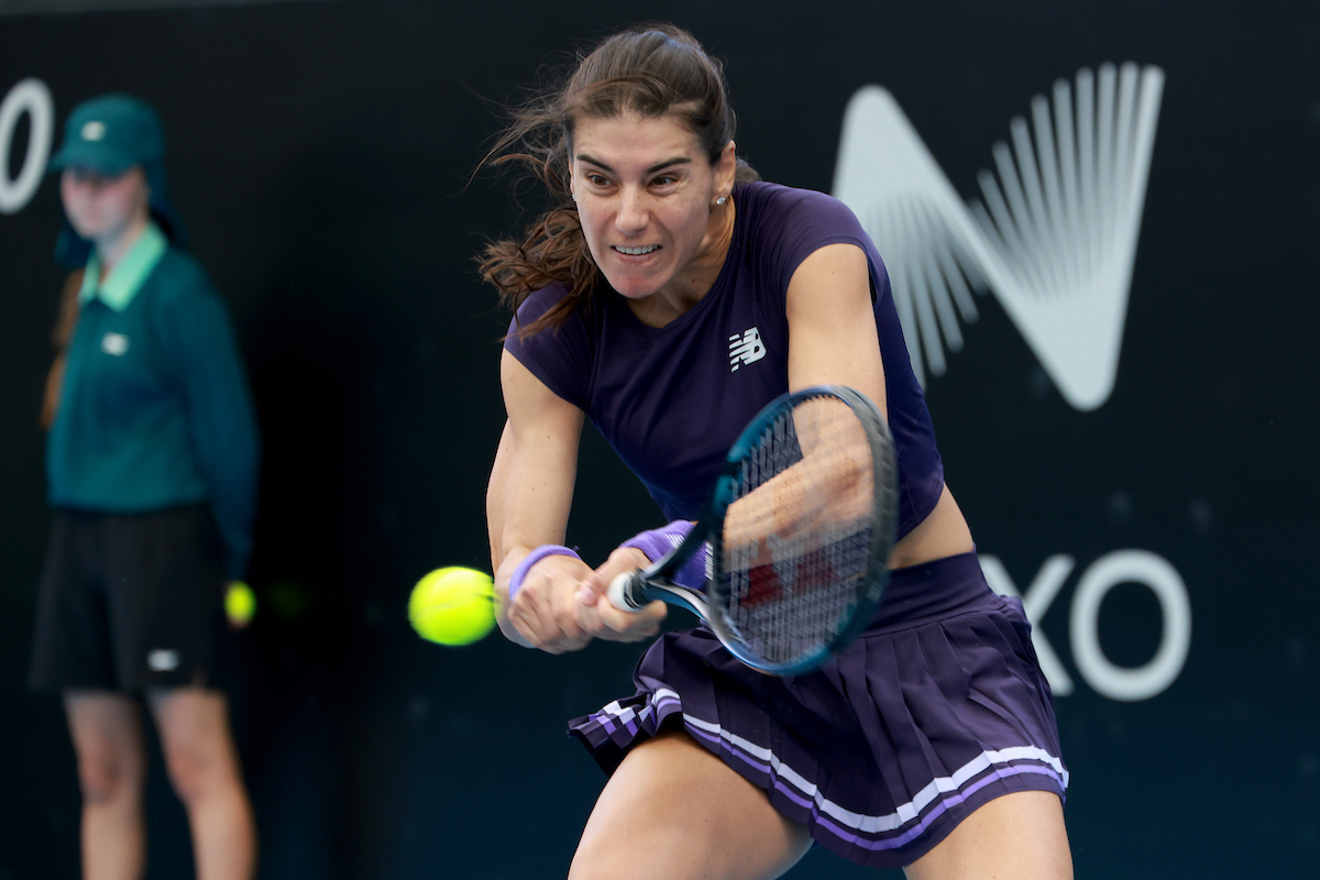 January 10: Sorana Cirstea (ROU) during qualifying before the Adelaide International at The Drive on Saturday, January 10, 2026. Photo by TENNIS AUSTRALIA/ KELLY BARNES