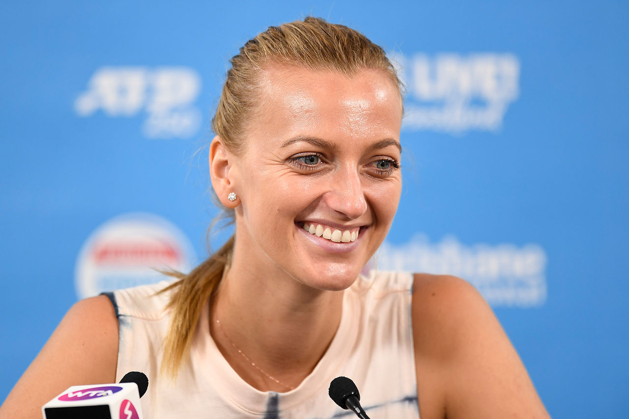 BRISBANE, AUSTRALIA - DECEMBER 30: Petra Kvitova speaks to the press during day one of the 2019 Brisbane International at Pat Rafter Arena on December 30, 2018 in Brisbane, Australia. (Photo by Albert Perez/Getty Images)