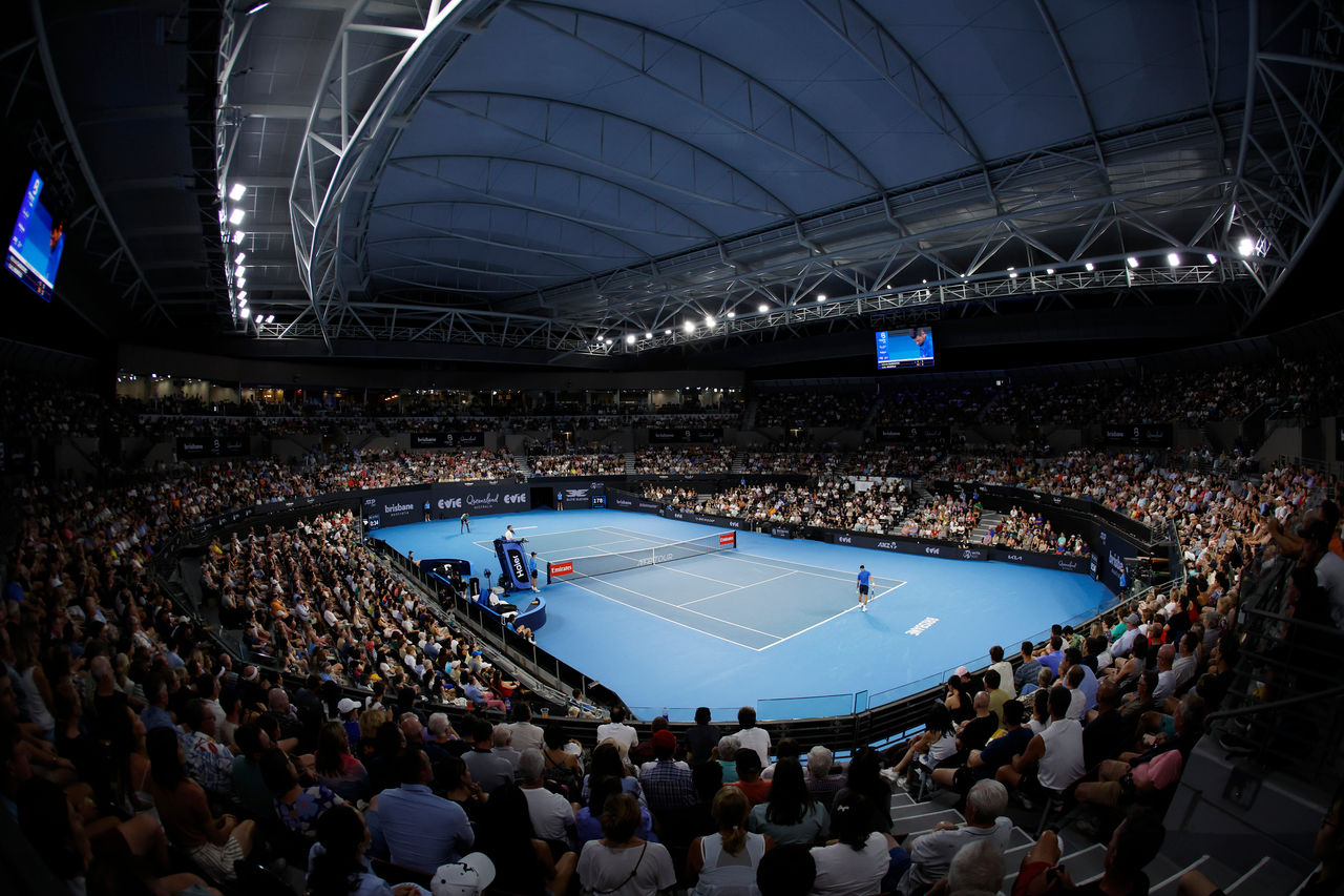 Wide shot of the Pat Rafter Arena during the Brisbane International 2024
