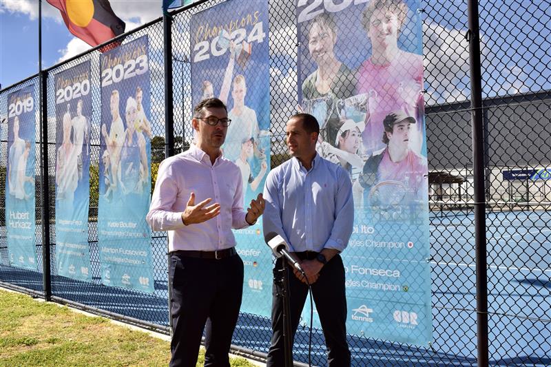 Lawrence Robertson and Mark La Brooy launching the Workday Canberra International 2026