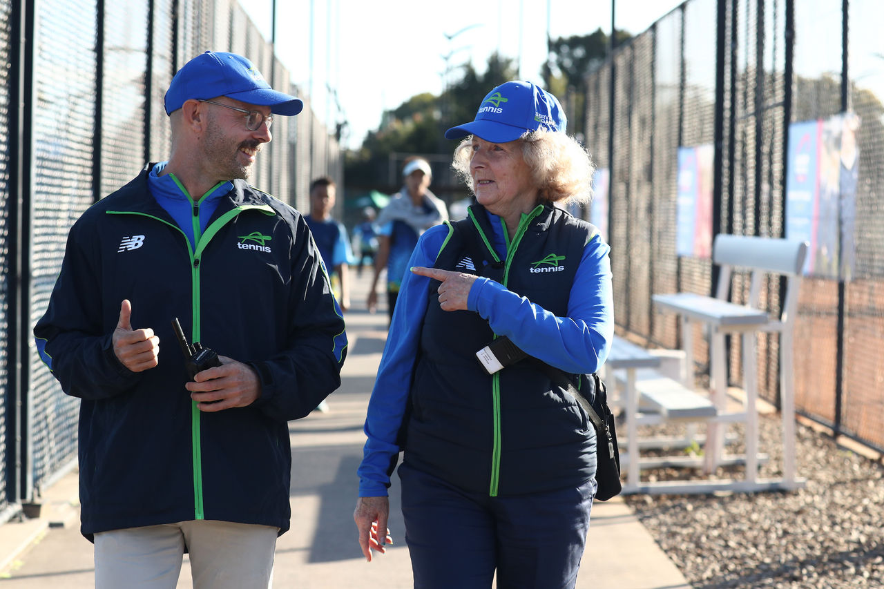 Monday, June 17, 2024 : Officials at the Australian Teams Championships at KDV Tennis Centre, Gold Coast. Photo by TENNIS AUSTRALIA/ Jason O'Brien