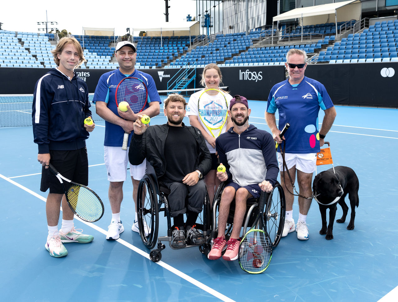Dylan Alcott AO
 Heath Davidson, world No.3 Quad player
Adam Fayad, Victorian Blind and Low Vision Tennis Player
Robert Fletcher, Victorian Blind and Low Vision Tennis Player
Olivia Sayers, ATC 2022 II-2 Women’s Singles Champion
Ryder Smith, Junior Player Deaf/Hard of HearingAll Abilities Day launch.   Melbourne Park AUSTRALIA Wednesday, December 14, 2022. MANDATORY PHOTO CREDIT Tennis Australia/ Fiona Hamilton