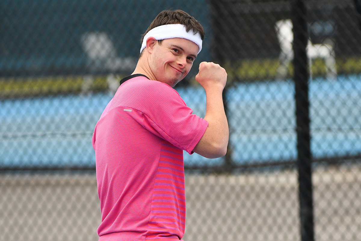 Timothy Walsh (NSW) playing at the 2021 Australian Tennis Championships at Melbourne Park on Friday, April 16, 2021. More than 50 players competed in the event, a key initiative in Tennis Australia’s Diversity and Inclusion national pathway. MANDATORY PHOTO CREDIT Vince Caligiuri/TENNIS AUSTRALIA