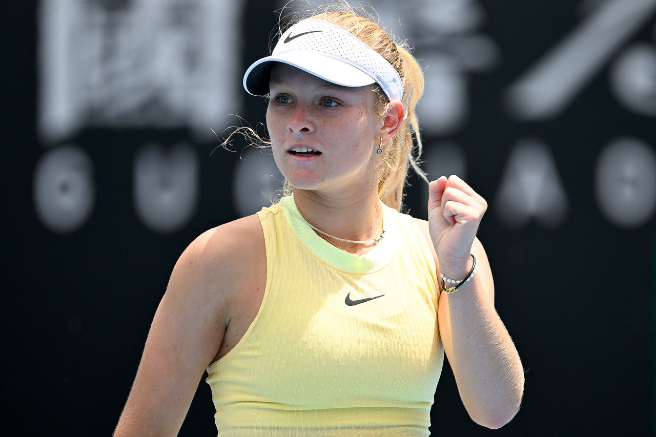 January 26: Emerson Jones (AUS) plays Sara Saito (JPN) on Court 3 during the 2024 Australian Open on Friday, January 26, 2024. Photo by TENNIS AUSTRALIA/ JOSH CHADWICK