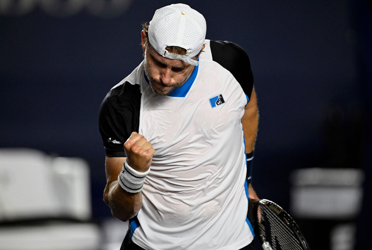 James Duckworth beat two seeds and took a set off eventual champion Daniil Medvedev in Almaty. Photo: Getty Images