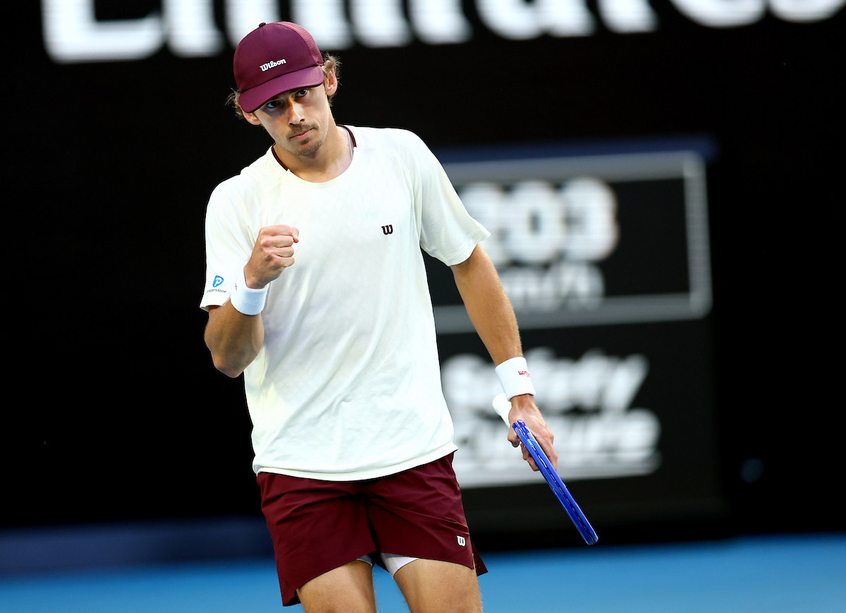 January 25: Alex De Minaur (AUS) on Rod Laver Arena during round 4 of the 2026 Australian Open at Melbourne Park Sunday, January 25, 2026. Photo by TENNIS AUSTRALIA/JOSH CHADWICK