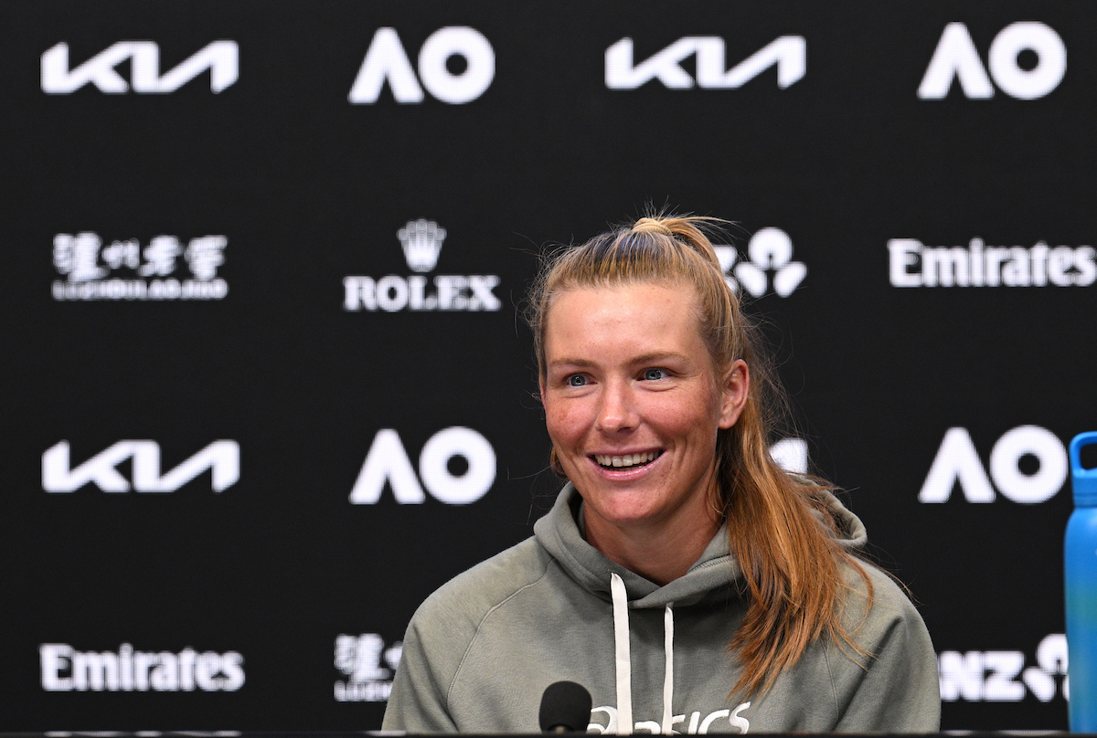 January 22 Maddison Inglis (AUS) during a press conference at the 2026 Australian Open at Melbourne Park Thursday, January 22, 2026. Photo by TENNIS AUSTRALIA/Vince Caligiuri