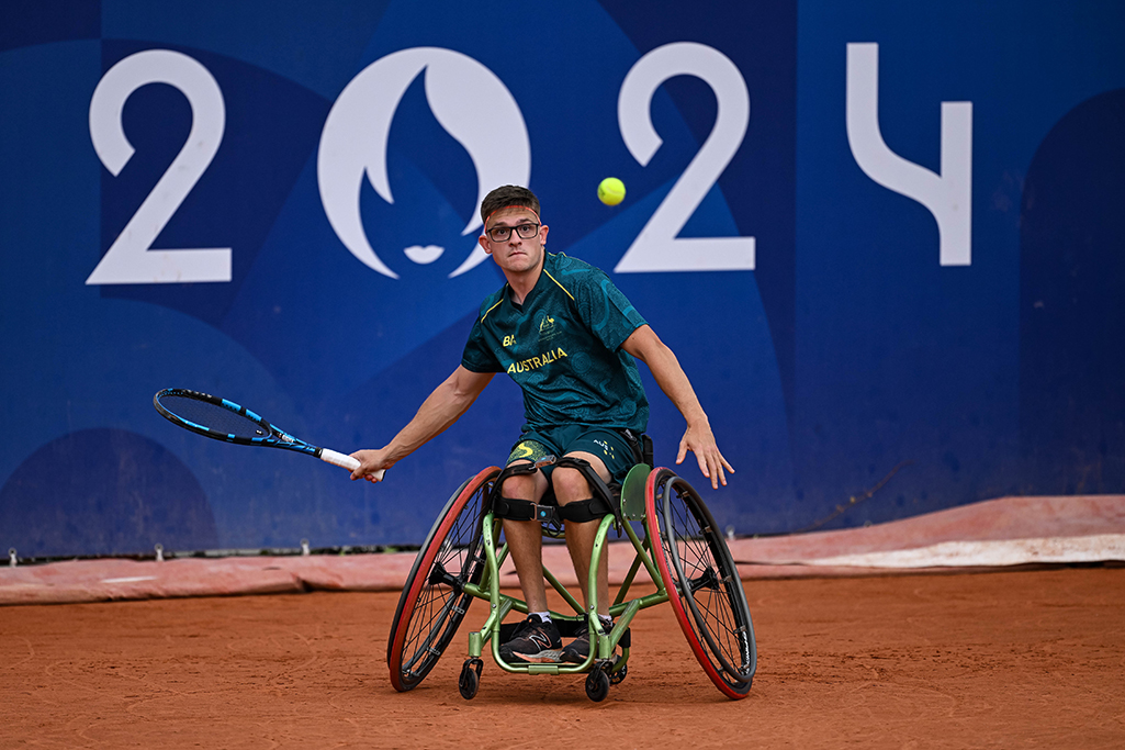 Paris 2024 Paralympic wheelchair tennis event, 30.08.24 in Paris. Anderson Parker (AUS) (Photo by Daniel Kopatsch)
