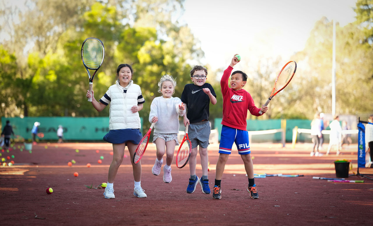 July 18: Jaimee Fourlis visits AO Holiday Program at East Malvern Tennis Club in Melbourne on Friday, July 18, 2025. Photo by TENNIS AUSTRALIA/ SCOTT BARBOUR