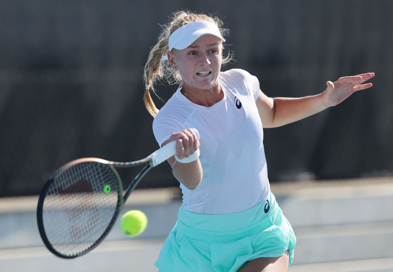 Taylah Preston (AUS) during the 2022 City of Playford Tennis International at Playford tennis courts in Elizabeth, Adelaide. October 27 2022:. MANDATORY PHOTO CREDIT David Mariuz/TENNIS AUSTRALIA