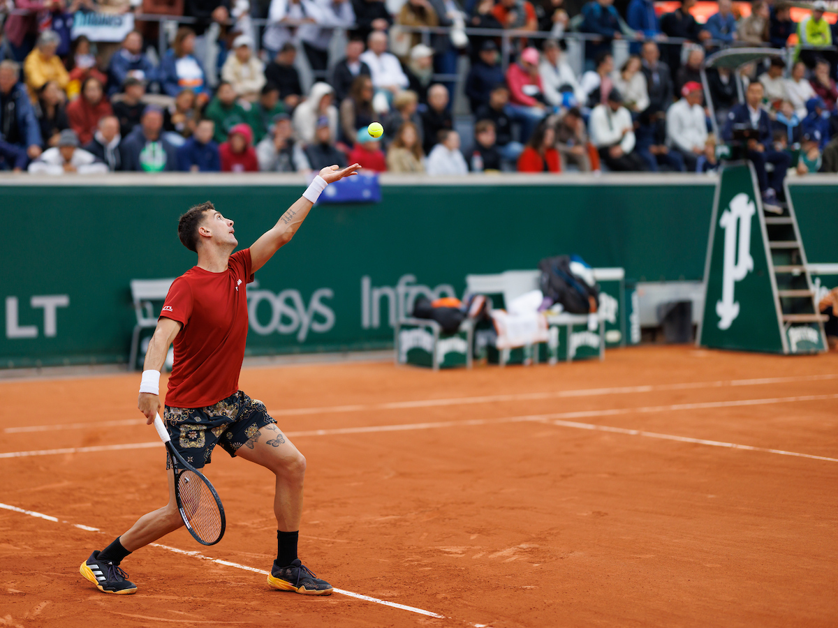 May 28: Thanasi Kokkinakis (AUS) during the French Open 2024 at Stade Roland Garros in Paris, France on Tuesday, May 28, 2024. Photo by TENNIS AUSTRALIA/ MARK PETERSON