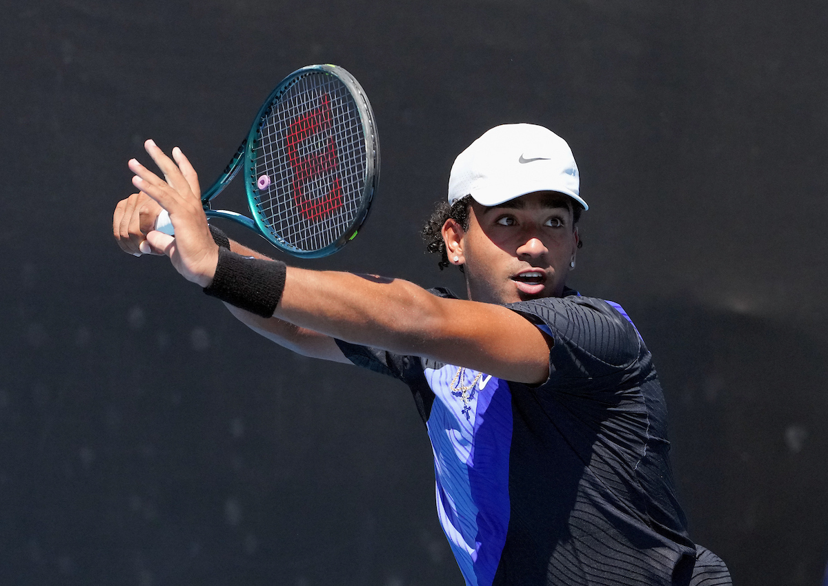 January 24: Cooper Kose (AUS) on court 6  during Round 1 of the Junior Boy’s singles at the 2026 Australian Open Saturday, January 24, 2026. Photo by TENNIS AUSTRALIA/GEORGE SALPIGTIDIS