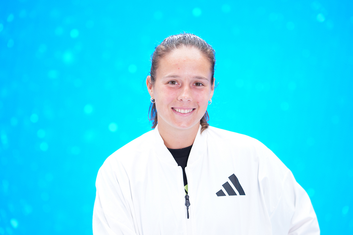 January 17:   Daria Kasatkina (AUS) poses in the studio for a headshot prior to the 2026 Australian Open Saturday, January 17, 2026. Photo by TENNIS AUSTRALIA/Scott Barbour