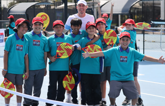 John Millman with students at Schools Future Fit Brisbane