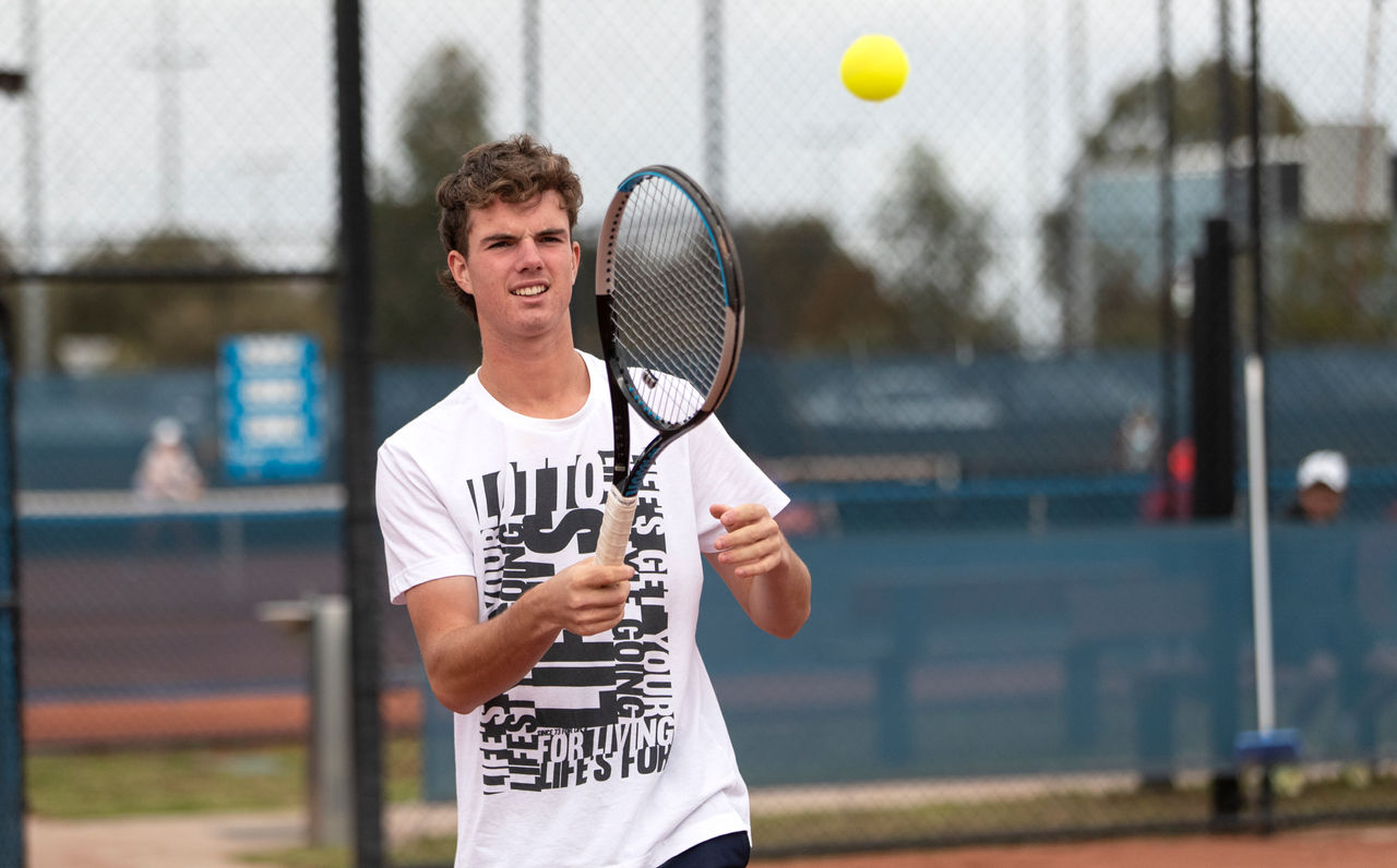 Cooper White (AUS) Mornington Tennis Club on  Monday, April 26, 2021.  In its 13th edition, the Gallipoli Youth Cup is recognised as the world’s only international junior tennis tournament held in commemoration of the soldiers who lost their lives at Gallipoli.  MANDATORY PHOTO CREDIT TENNIS AUSTRALIA/FIONA HAMILTON