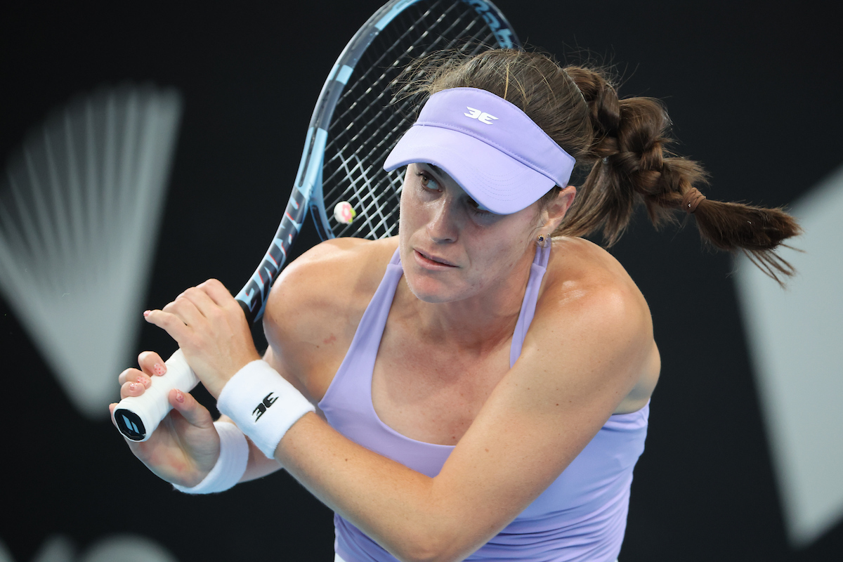 January 16: Kimberly Birrell (AUS) during the semi-final at the Adelaide International at The Drive on Friday, January 16, 2026. Photo by TENNIS AUSTRALIA/ DAVID MARIUZ