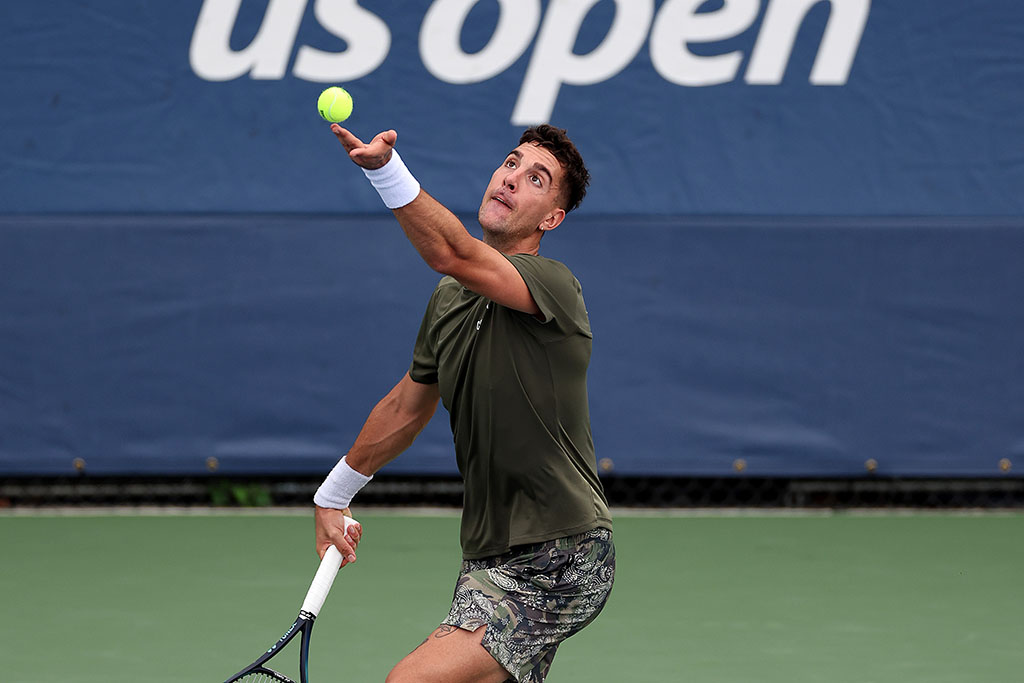 BRISBANE, AUSTRALIA - JANUARY 03: Nick Kyrgios of Australia plays a backhand ahead of the 2026 Brisbane International at Pat Rafter Arena on January 03, 2026 in Brisbane, Australia. (Photo by Bradley Kanaris/Getty Images)