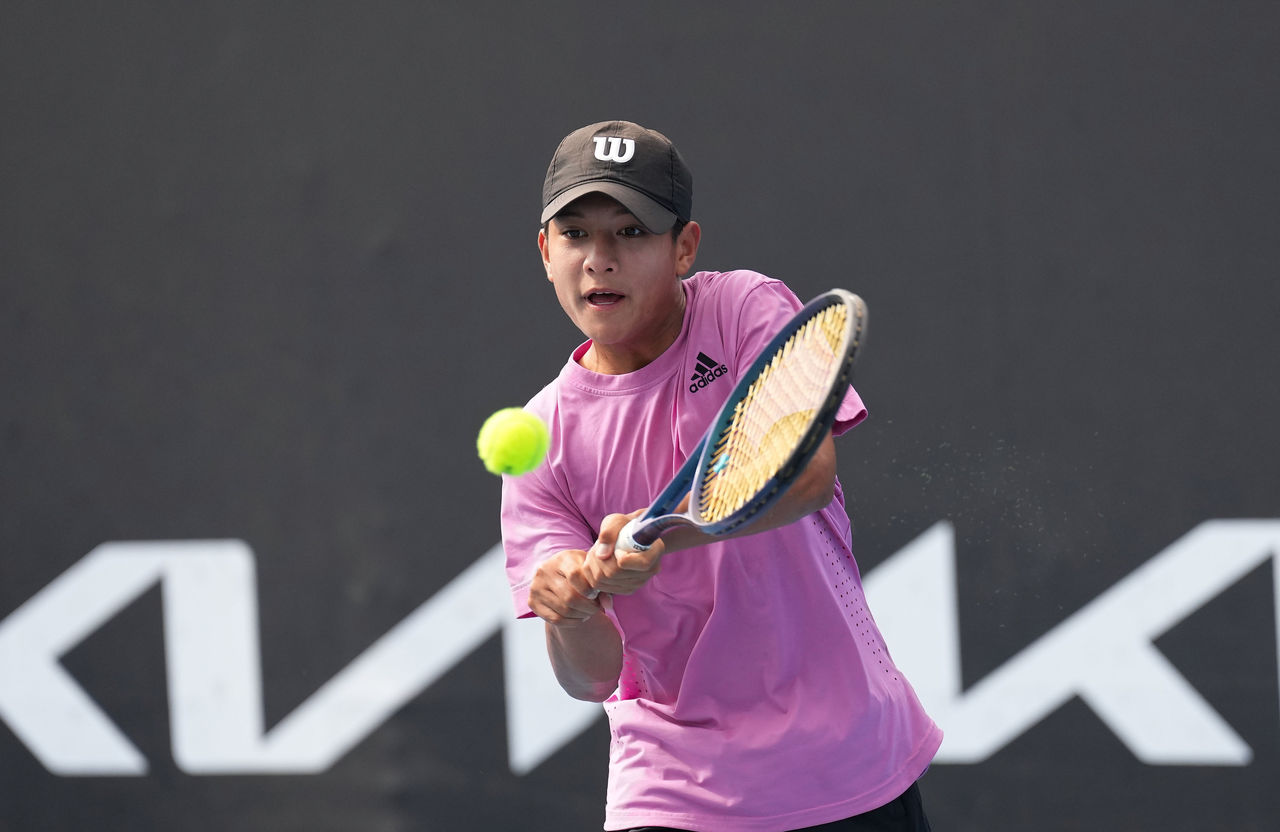 Connor MCEVOY in the 14/u Championships at the 2023 December Showdown at Melbourne Park on Tuesday, December 5, 2023. Photo by TENNIS AUSTRALIA/ SCOTT BARBOUR