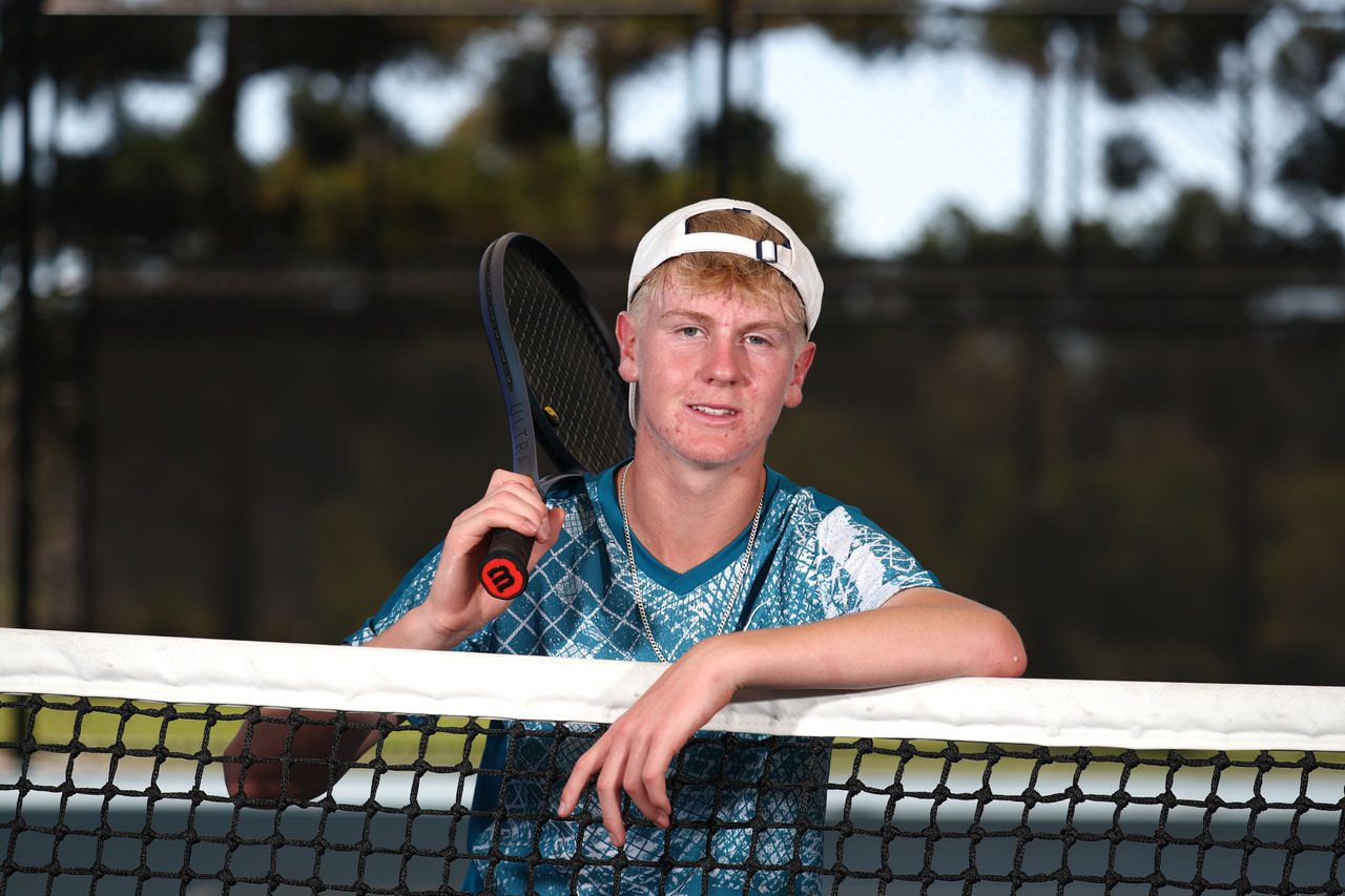 Jeffrey Strydom poses for a photo during the Talent Combine at the Queensland Tennis Centre in Brisbane on Tuesday, September 26, 2023. Photo by TENNIS AUSTRALIA/JASON O'BRIEN