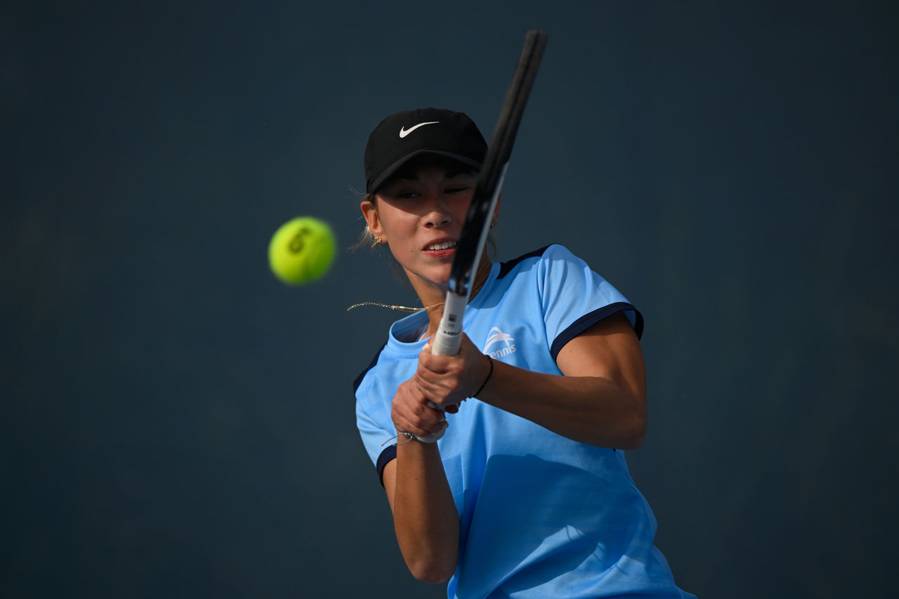 Kimiko Cooper, NSW, 15/u, at the Australian Teams Championships 2023 at KDV Sport on the Gold Coast on Sunday, July 2, 2023. MANDATORY PHOTO CREDIT Tennis Australia/ MATT ROBERTS