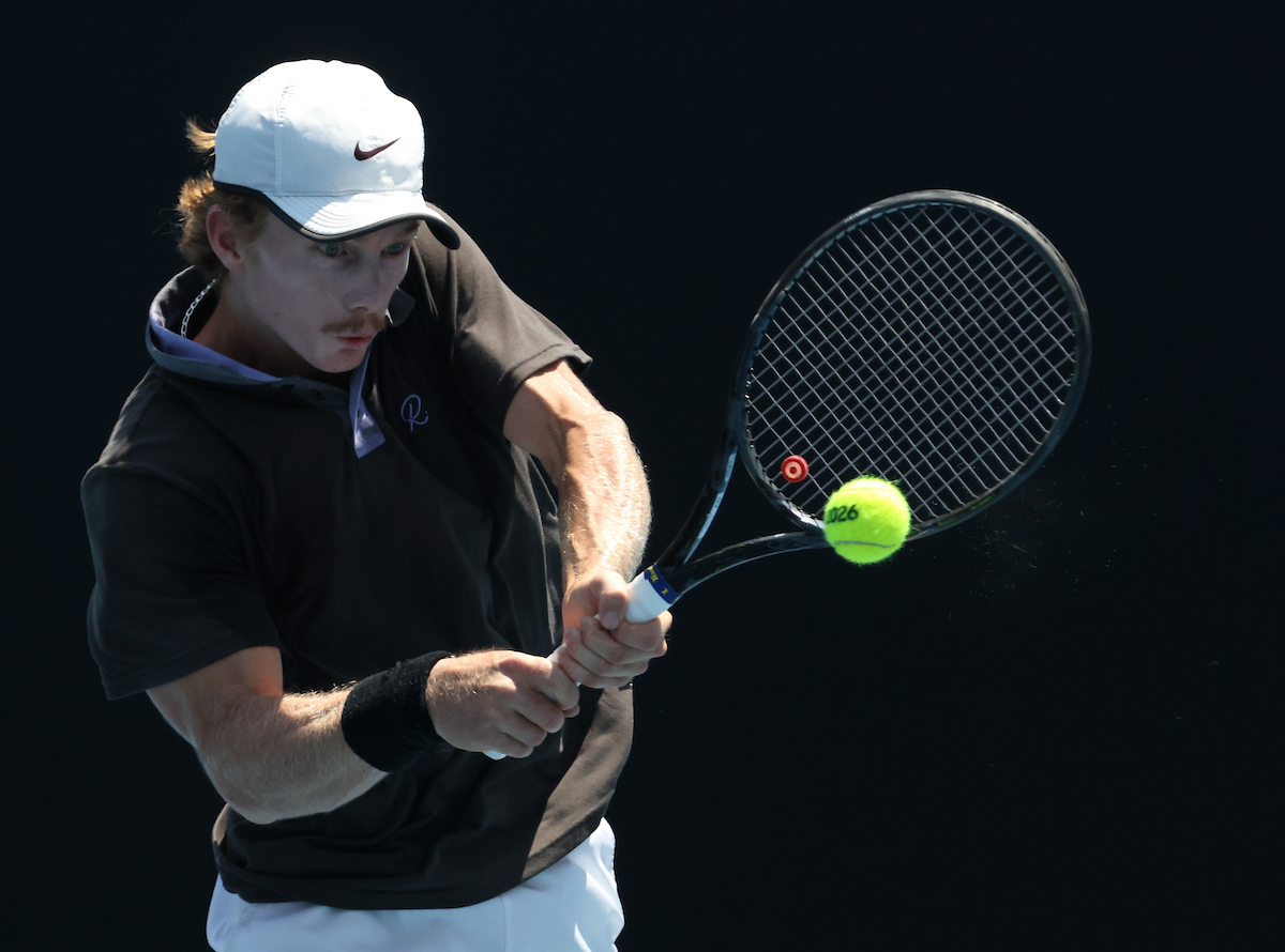 January 12: Dane Sweeny (AUS) on ANZ Arena during Round 1 of Qualifying during Opening Week prior to the 2026 Australian Open Monday, January 12, 2026. Photo by TENNIS AUSTRALIA/HAMISH BLAIR