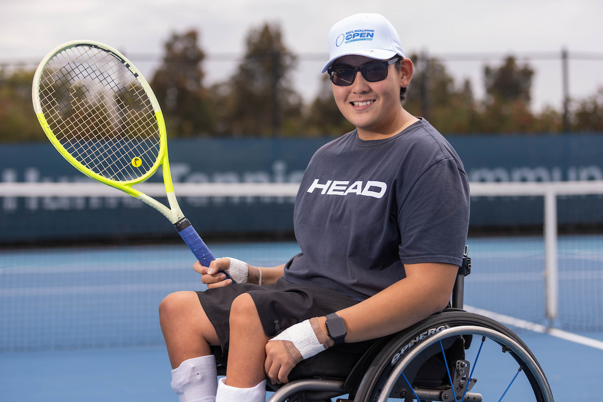 December 1: Jin Woodman at the launch of the Wheelchair Summer Series at the Hume Tennis and Community Centre in Craigieburn on Monday, December 1, 2025. Photo by TENNIS AUSTRALIA/ HAMISH BLAIRS
