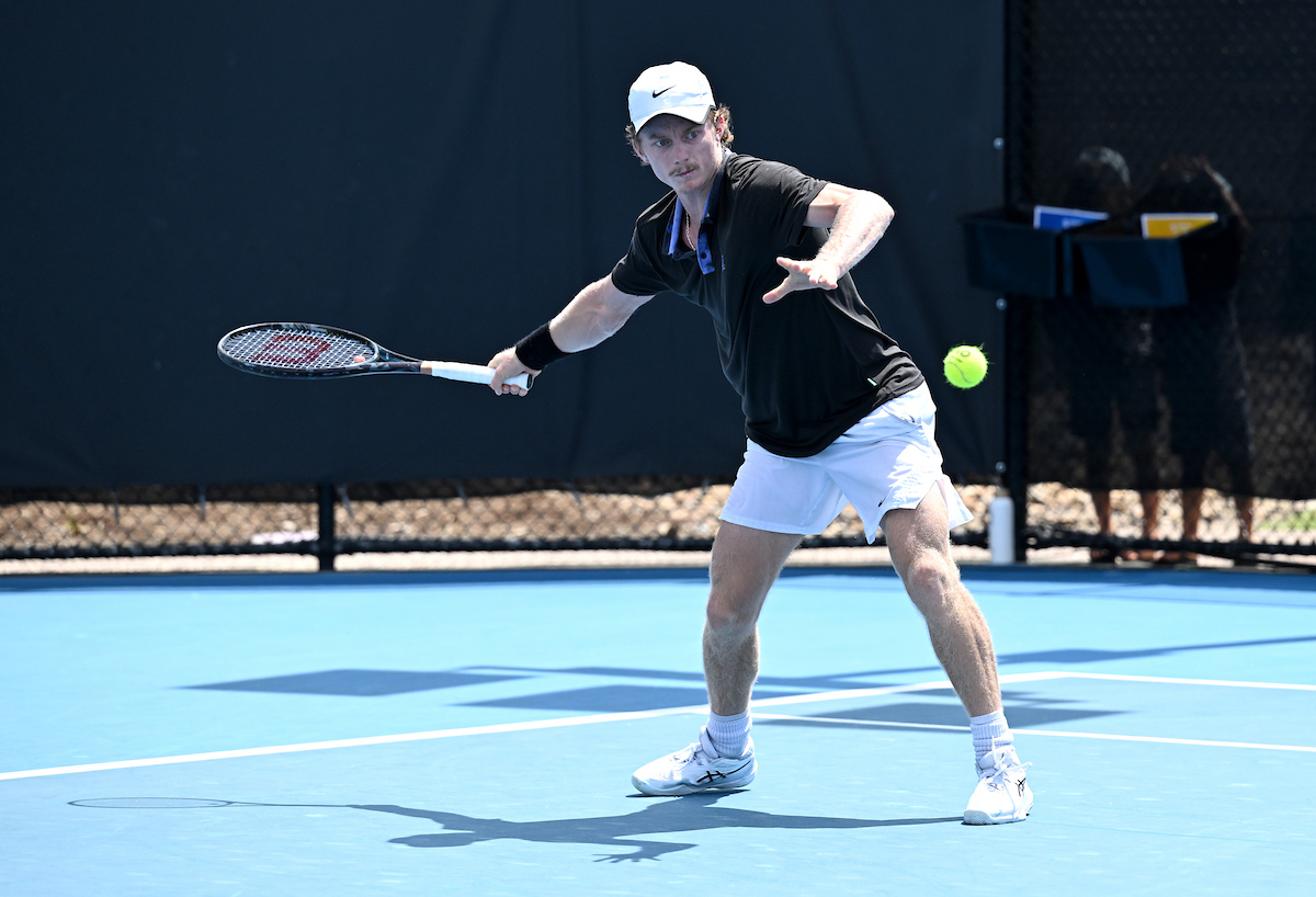 January 04: Dane Sweeny (AUS) in action during Qualifying for the Brisbane International at Court 10 on Sunday, January 04 2026. Photo by TENNIS AUSTRALIA/ SCOTT DAVIS
