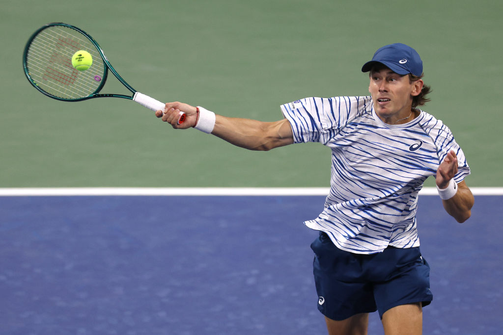 BRISBANE, AUSTRALIA - JANUARY 03: Nick Kyrgios of Australia plays a backhand ahead of the 2026 Brisbane International at Pat Rafter Arena on January 03, 2026 in Brisbane, Australia. (Photo by Bradley Kanaris/Getty Images)