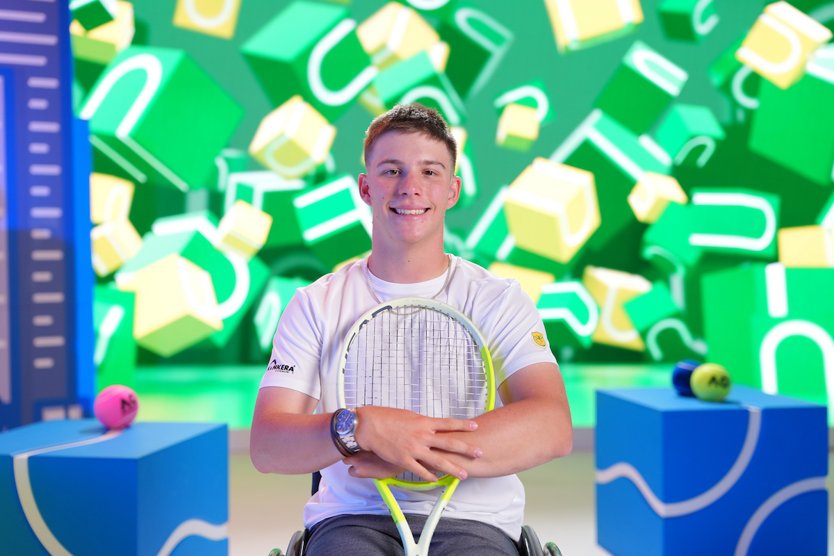 January 26:   Ben Wenzel poses for a headshot in the studio at the 2026 Australian Open at Melbourne Park Monday, January 26, 2026. Photo by TENNIS AUSTRALIA/Scott Barbour