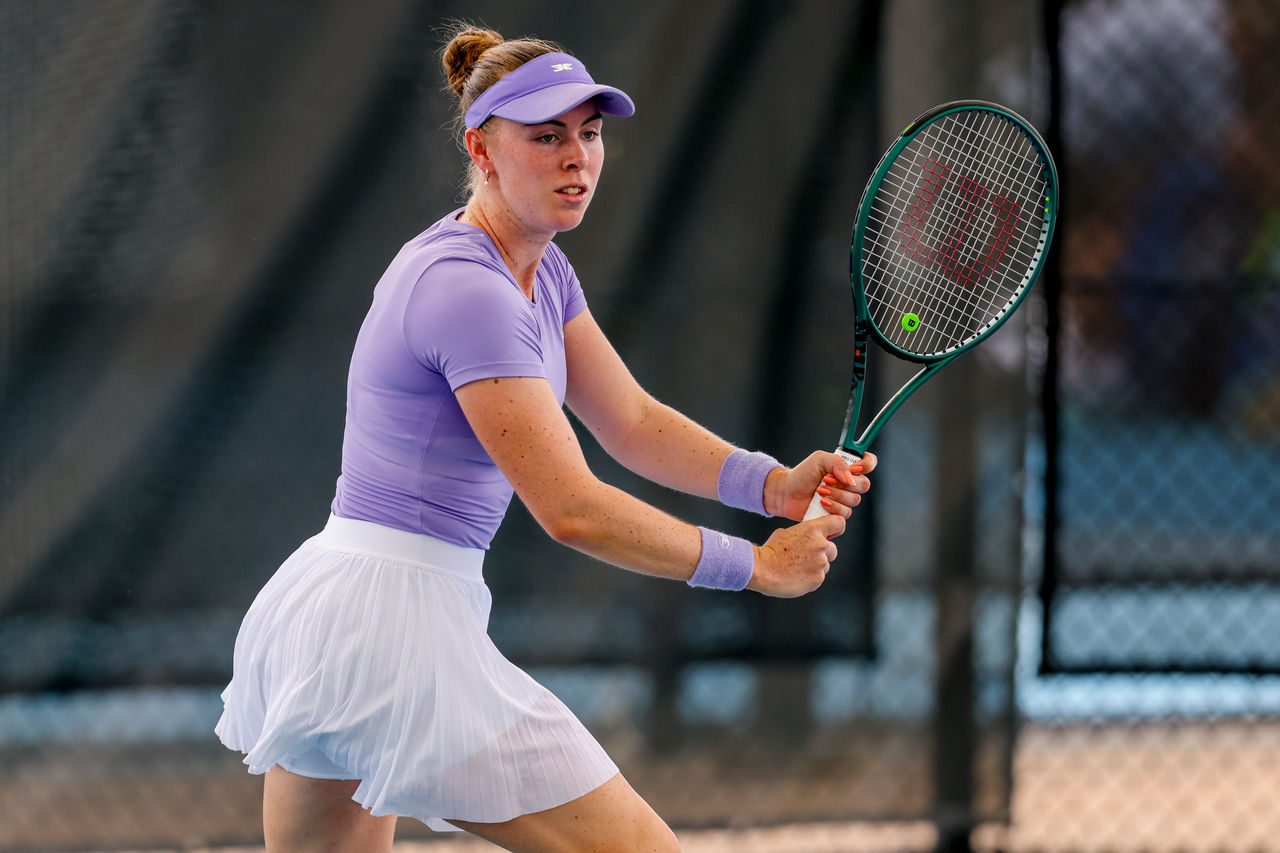 February 4: Talia Gibson (AUS) during Brisbane QTC Tennis International #1 and #2 at Brisbane Tennis Centre on Wednesday, February 4, 2026. Photo by TENNIS AUSTRALIA/DYLAN PARKER