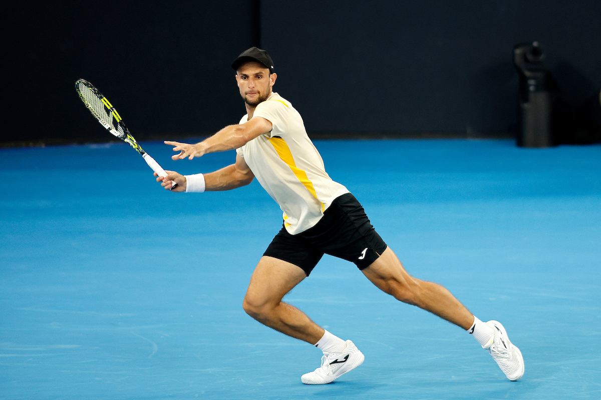 January 4: Aleksandar Vukic (AUS) on Pat Rafter Arena during the Brisbane International at Queensland Tennis Centre Sunday, January 4, 2026. Photo by TENNIS AUSTRALIA/ JOSH WONING