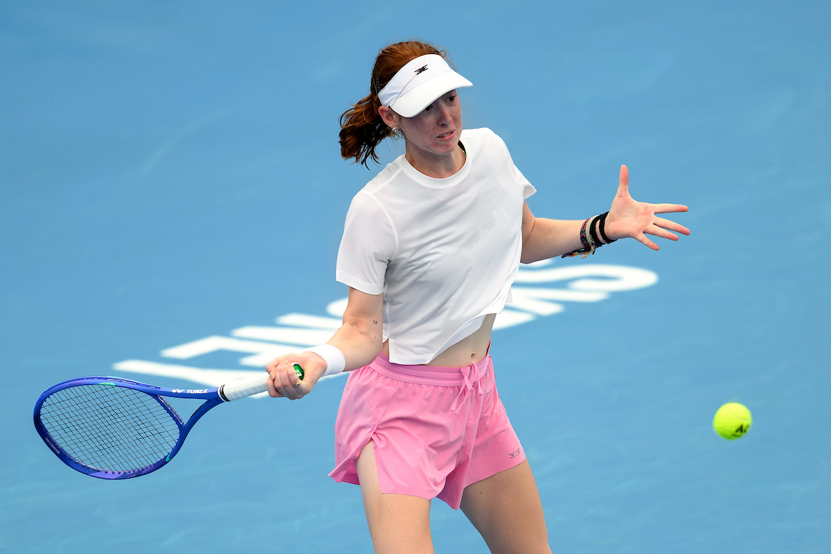 January 8: Maya Joint (AUS) in action during a practice session at the United Cup in Sydney at Sydney Olympic Park Tennis Centre Thursday, January 8, 2026. Photo by TENNIS AUSTRALIA/ STEVE MARKHAM