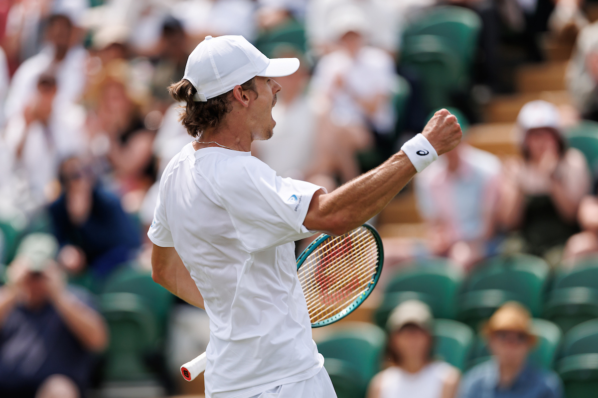 July 3: Alex De Minaur (AUS) during The Championships Wimbledon 2025 at All England Lawn Tennis and Croquet Club, London on Thursday, July 3, 2025. Photo by TENNIS AUSTRALIA/ MARK PETERSON