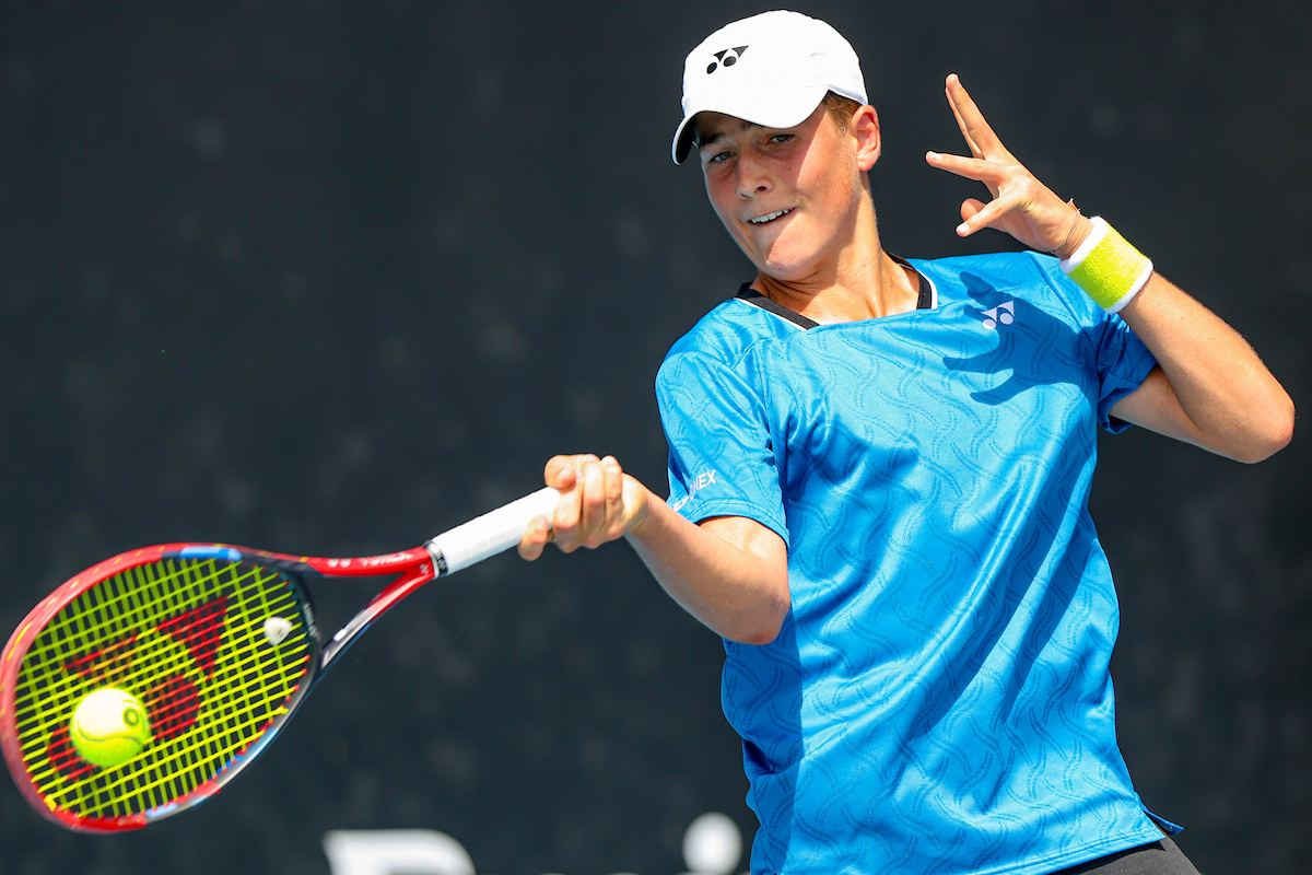 January 30: Tommy Camus (AUS) during the play-offs for the U14 Asia-Pacific Elite Trophy at the 2026 Australian Open at Melbourne Park Friday, January 30, 2026. Photo by TENNIS AUSTRALIA/DYLAN PARKER