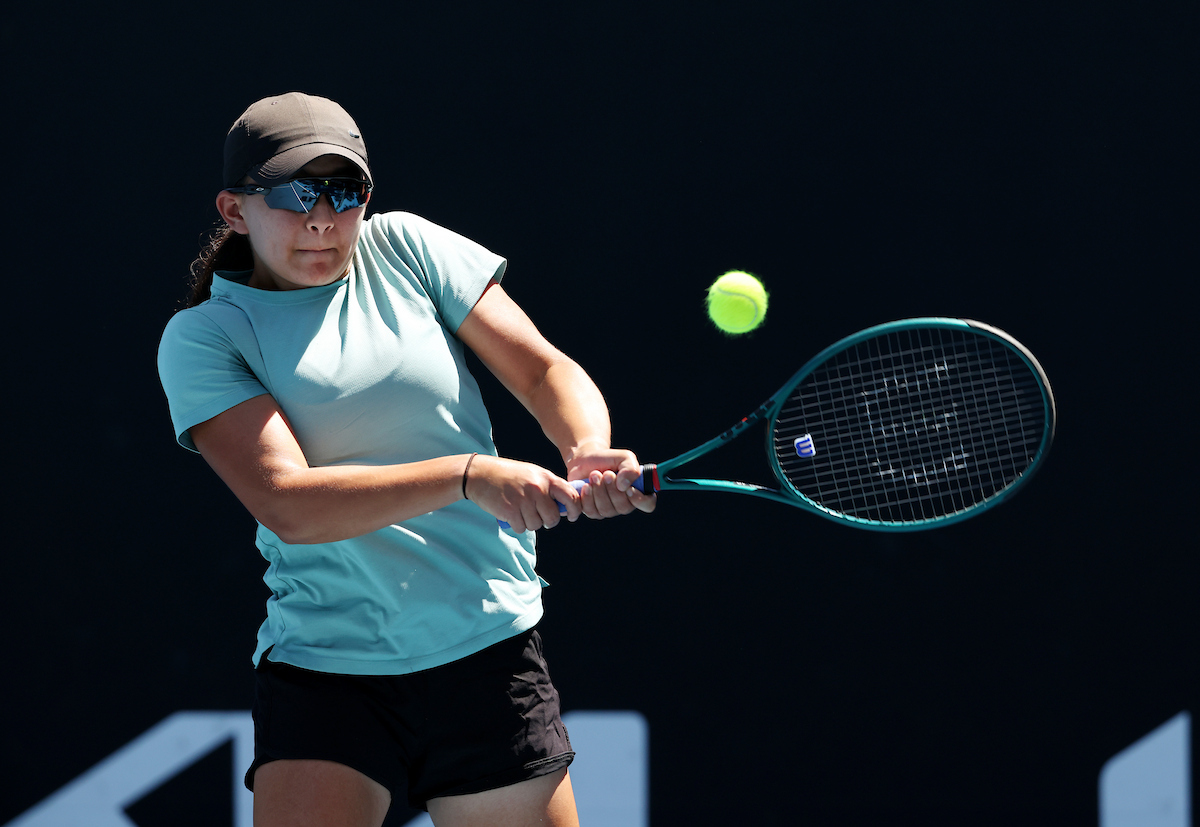 January 24: Tori Russell (AUS) on Court 5 during 1st round juniors at the 2026 Australian Open at Melbourne Park Saturday, January 24, 2026. Photo by TENNIS AUSTRALIA/HAMISH BLAIR