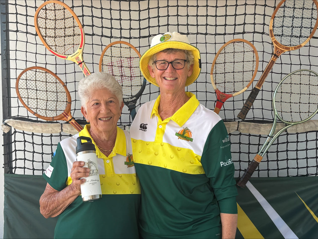 Home Hill Tennis Association Life Members Delfina Hocking and Kate Casswell.