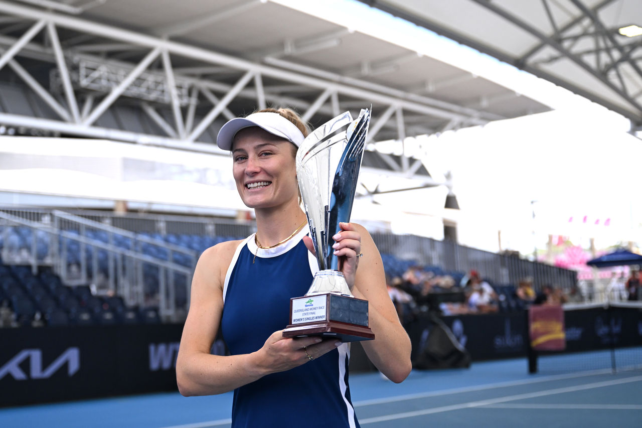 January 10: Kaylah McPhee competes in the Queensland Money Race tournament during the Brisbane International at Queensland Tennis Centre Saturday, January 10, 2026. Photo by TENNIS AUSTRALIA/ SCOTT DAVIS