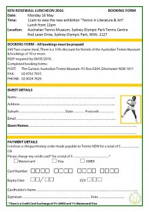 KRA2016 BOOKING FORM